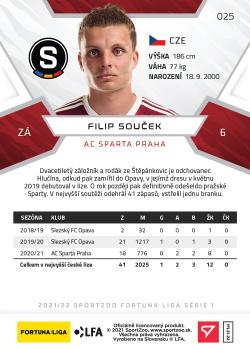 2021-22 SportZoo Fortuna:Liga #025 Filip Soucek Back
