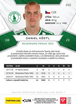 2021-22 SportZoo Fortuna:Liga #032 Daniel Kostl Back