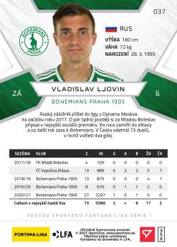 2021-22 SportZoo Fortuna:Liga #037 Vladislav Ljovin Back