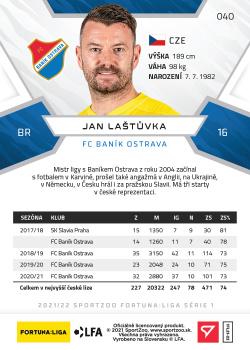 2021-22 SportZoo Fortuna:Liga #040 Jan Lastuvka Back