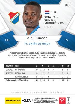 2021-22 SportZoo Fortuna:Liga #043 Gigli Ndefe Back