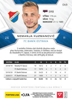 2021-22 SportZoo Fortuna:Liga #049 Nemanja Kuzmanovic Back