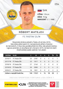 2021-22 SportZoo Fortuna:Liga #054 Robert Matejov Back