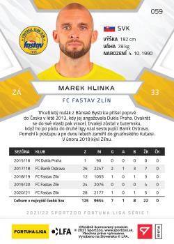 2021-22 SportZoo Fortuna:Liga #059 Marek Hlinka Back