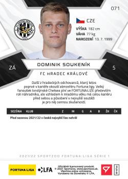 2021-22 SportZoo Fortuna:Liga #071 Dominik Soukenik Back