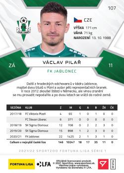 2021-22 SportZoo Fortuna:Liga #107 Vaclav Pilar Back