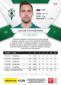 2021-22 SportZoo Fortuna:Liga #109 Jakub Povazanec Back
