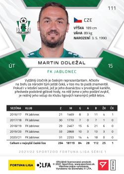 2021-22 SportZoo Fortuna:Liga #111 Martin Dolezal Back