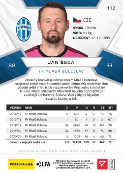 2021-22 SportZoo Fortuna:Liga #112 Jan Seda Back