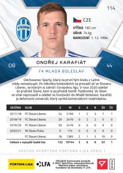 2021-22 SportZoo Fortuna:Liga #114 Ondrej Karafiat Back