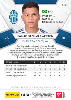 2021-22 SportZoo Fortuna:Liga #118 Paixao da Silva Ewerton Back