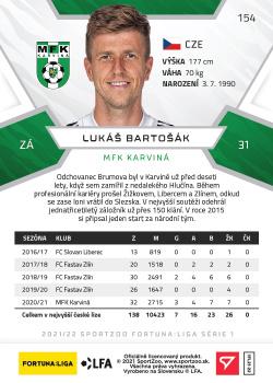 2021-22 SportZoo Fortuna:Liga #154 Lukas Bartosak Back