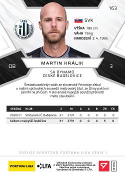 2021-22 SportZoo Fortuna:Liga #163 Martin Kralik Back