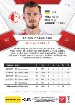 2021-22 SportZoo Fortuna:Liga #188 Taras Kacharaba Back
