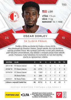 2021-22 SportZoo Fortuna:Liga #193 Oscar Dorley Back