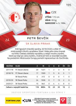 2021-22 SportZoo Fortuna:Liga #195 Petr Sevcik Back