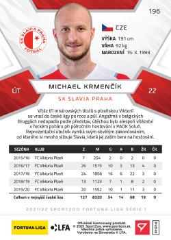 2021-22 SportZoo Fortuna:Liga #196 Michael Krmencik Back