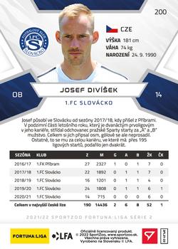 2021-22 SportZoo Fortuna:Liga #200 Josef Divisek Back