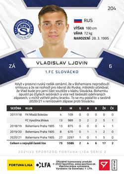 2021-22 SportZoo Fortuna:Liga #204 Vladislav Ljovin Back