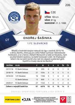 2021-22 SportZoo Fortuna:Liga #206 Ondrej Sasinka Back