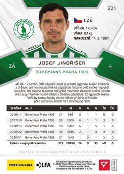 2021-22 SportZoo Fortuna:Liga #221 Josef Jindrisek Back