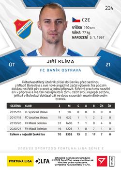 2021-22 SportZoo Fortuna:Liga #234 Jiri Klima Back