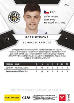 2021-22 SportZoo Fortuna:Liga #252 Petr Rybicka Back