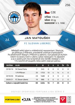 2021-22 SportZoo Fortuna:Liga #256 Jan Matousek Back