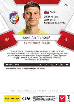 2021-22 SportZoo Fortuna:Liga #263 Marian Tvrdon Back