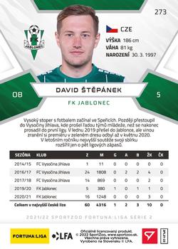 2021-22 SportZoo Fortuna:Liga #273 David Stepanek Back