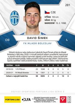 2021-22 SportZoo Fortuna:Liga #281 David Simek Back