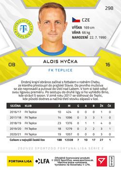 2021-22 SportZoo Fortuna:Liga #298 Alois Hycka Back