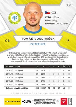 2021-22 SportZoo Fortuna:Liga #300 Tomas Vondrasek Back