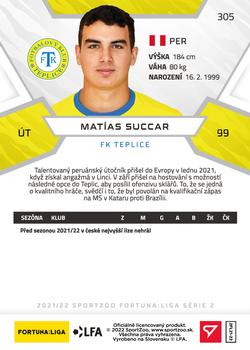 2021-22 SportZoo Fortuna:Liga #305 Matias Succar Back