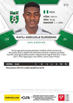 2021-22 SportZoo Fortuna:Liga #312 Rafiu Adekunle Durosinmi Back