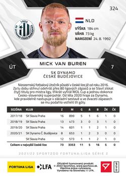 2021-22 SportZoo Fortuna:Liga #324 Mick van Buren Back