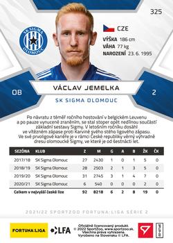 2021-22 SportZoo Fortuna:Liga #325 Vaclav Jemelka Back