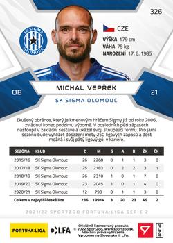 2021-22 SportZoo Fortuna:Liga #326 Michal Veprek Back
