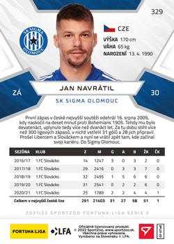 2021-22 SportZoo Fortuna:Liga #329 Jan Navratil Back