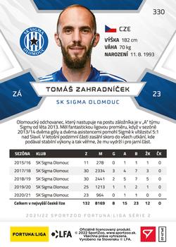 2021-22 SportZoo Fortuna:Liga #330 Tomas Zahradnicek Back