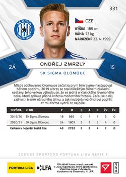 2021-22 SportZoo Fortuna:Liga #331 Ondrej Zmrzly Back