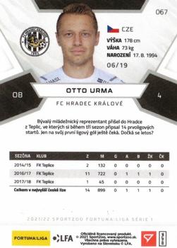 2021-22 SportZoo Fortuna:Liga - Limited Edition Black #067 Otto Urma Back