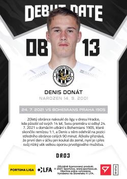 2021-22 SportZoo Fortuna:Liga - Debut Date Rookie #DR03 Denis Donat Back