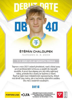 2021-22 SportZoo Fortuna:Liga - Debut Date Rookie #DR16 Stepan Chaloupek Back