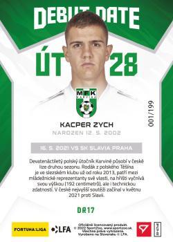 2021-22 SportZoo Fortuna:Liga - Debut Date Rookie Limited #DR17 Kacper Zych Back