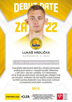 2021-22 SportZoo Fortuna:Liga - Debut Date Rookie Auto #DR10 Lukas Hrdlicka Back