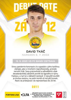 2021-22 SportZoo Fortuna:Liga - Debut Date Rookie Auto #DR11 David Tkac Back