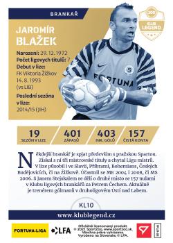 2021-22 SportZoo Fortuna:Liga - Klub Legend #KL10 Jaromir Blazek Back