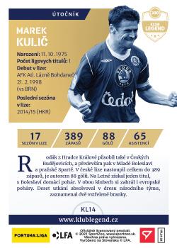 2021-22 SportZoo Fortuna:Liga - Klub Legend #KL14 Marek Kulic Back