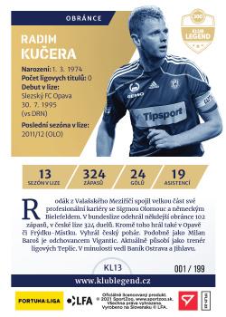 2021-22 SportZoo Fortuna:Liga - Klub Legend Limited #KL13 Radim Kucera Back